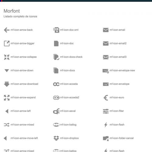 Morfos Frontend Framework: iconos
